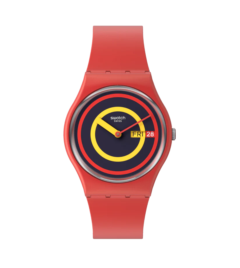 SO28R702 Reloj Swatch Concentric Red unisex banda de caucho