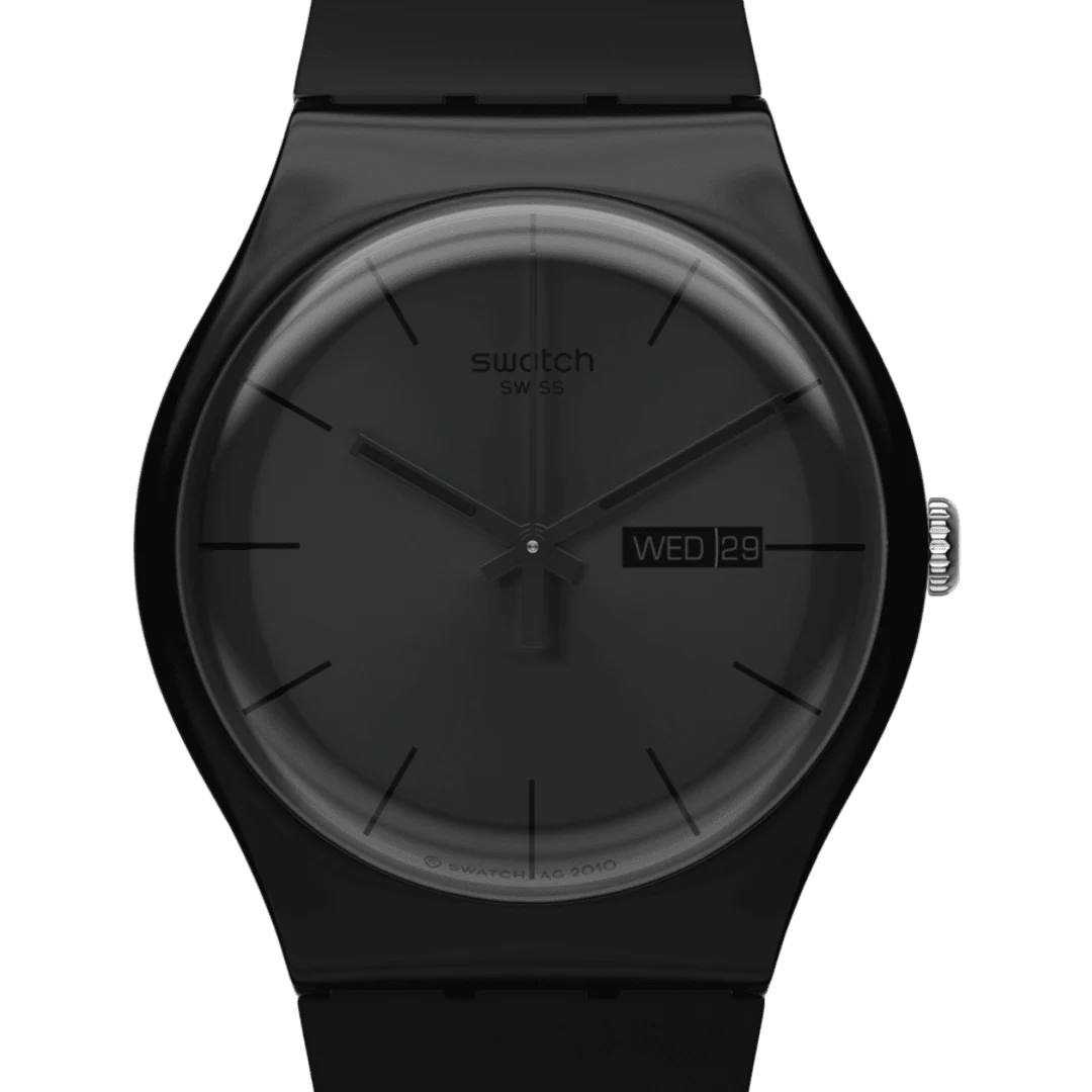 SO29B706 Reloj Swatch Black Rebel de hombre pulsera de caucho - Image 3