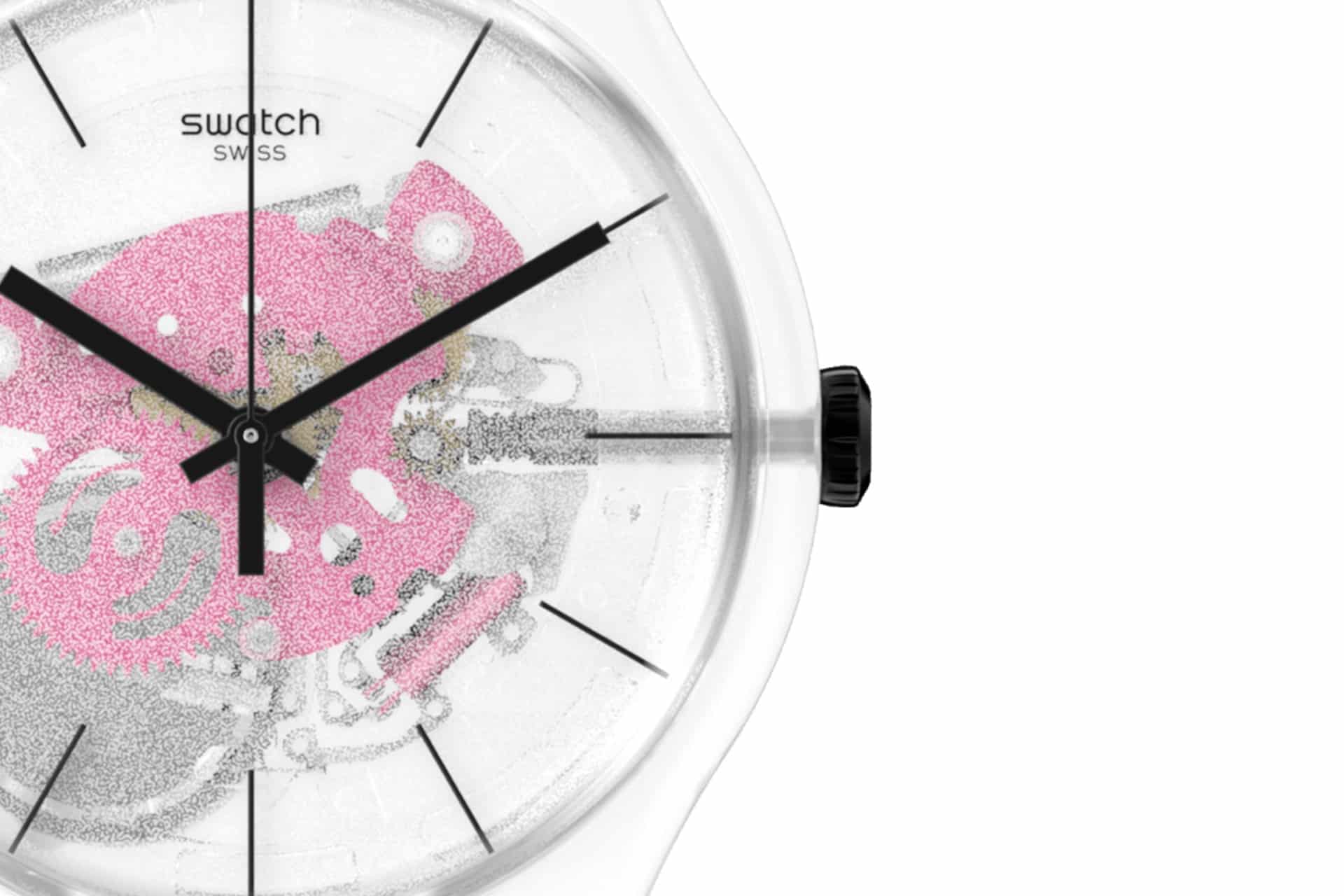 SO29K107 Swatch Pink Daze Reloj Unisex Correa de Goma - Image 3