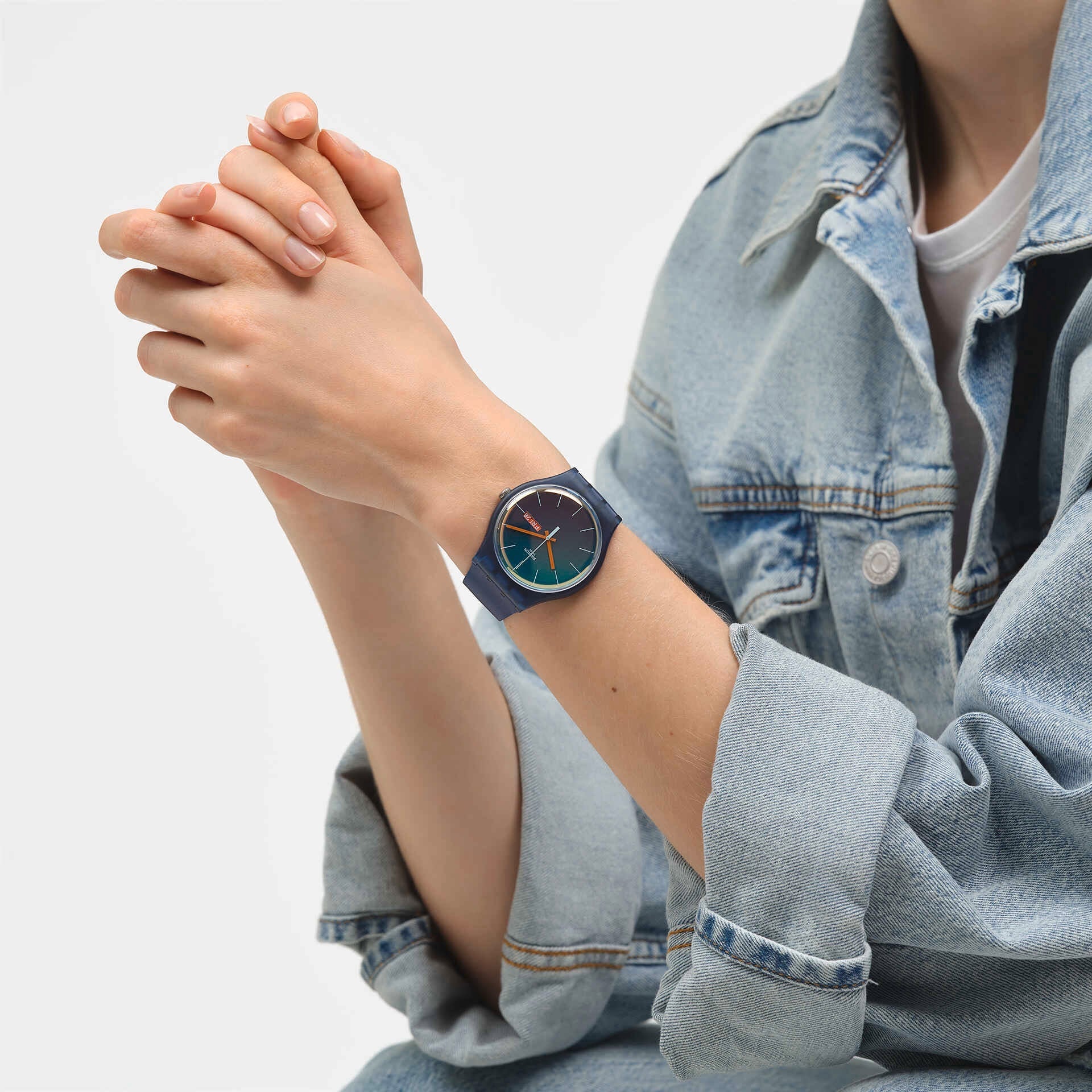 SO29N708 Reloj Swatch Fade To Teal unisex correa de caucho - Image 5