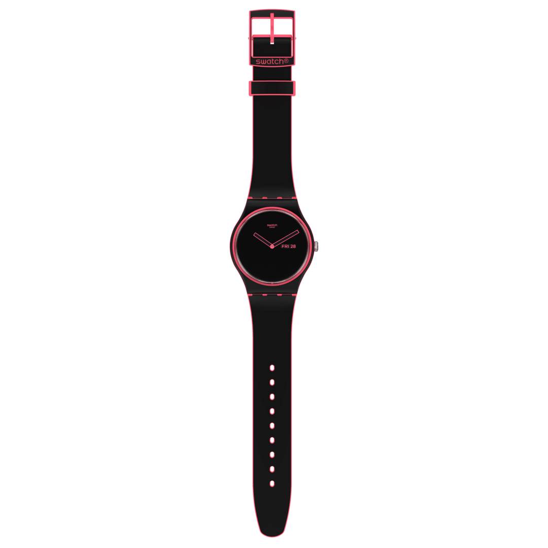 SO29P700 Reloj Swatch Minimal Line Pink unisex banda de caucho - Image 2