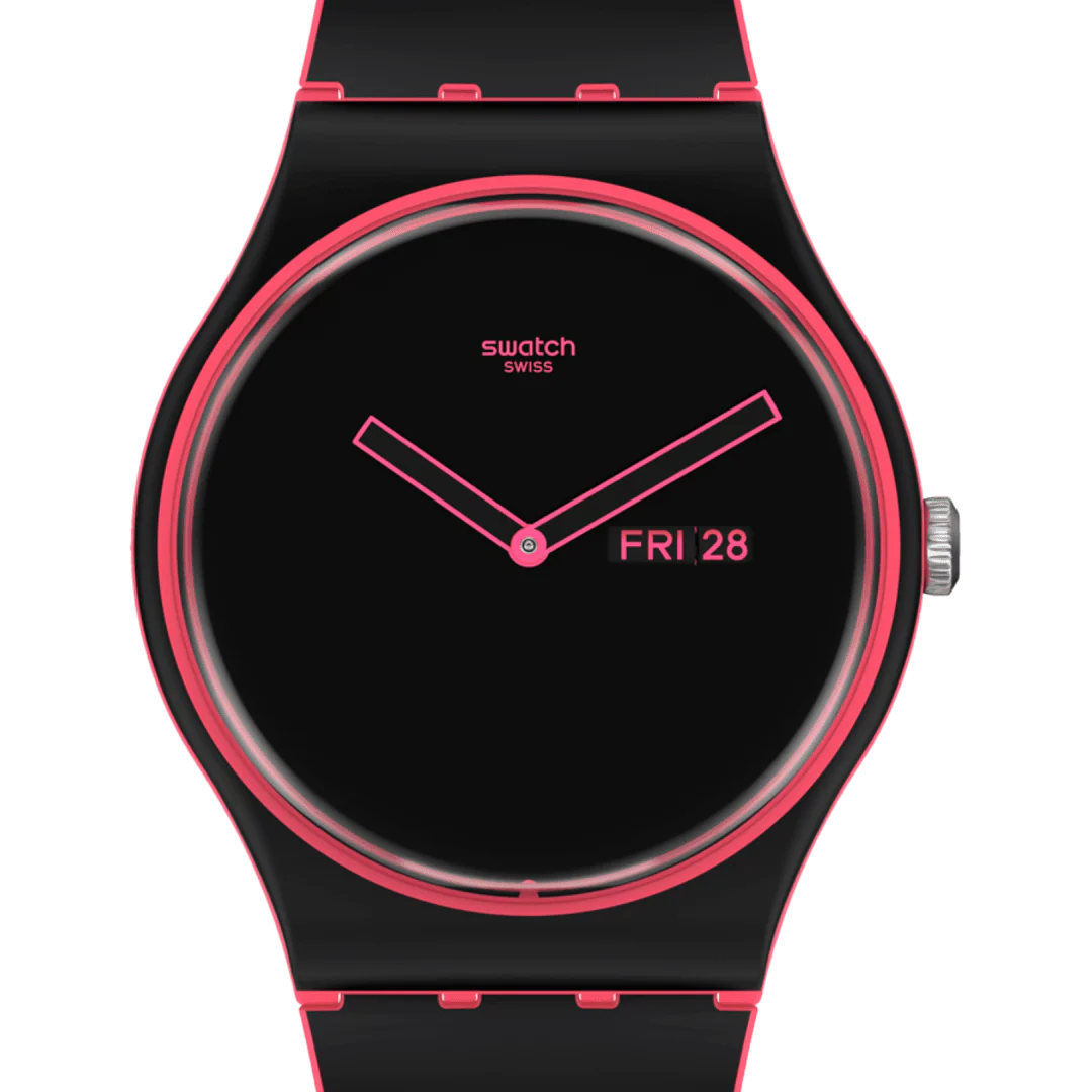 SO29P700 Reloj Swatch Minimal Line Pink unisex banda de caucho - Image 3