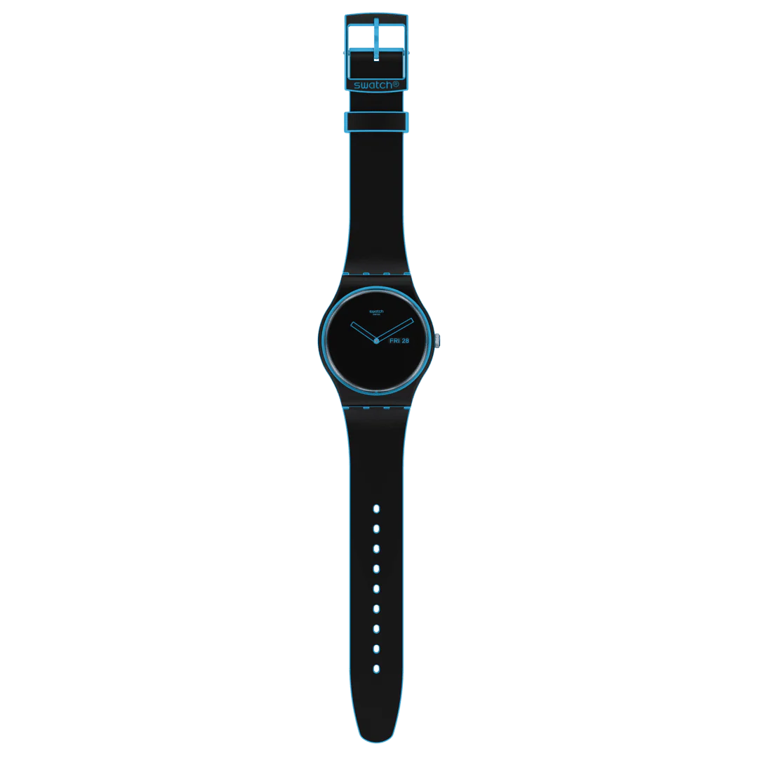 SO29S701 Reloj Swatch Minimal Line Blue Unisex banda de caucho - Image 4