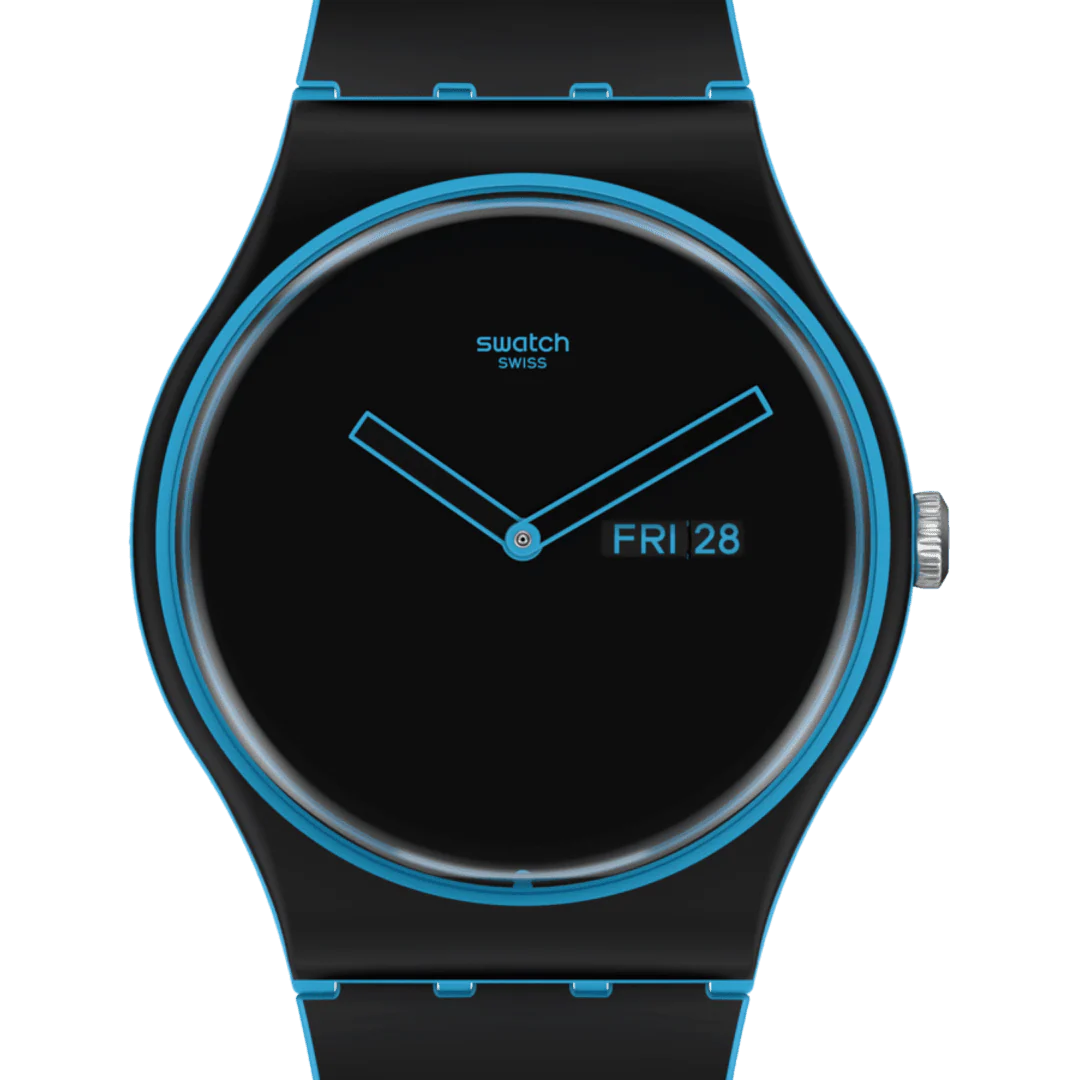 SO29S701 Reloj Swatch Minimal Line Blue Unisex banda de caucho - Image 5