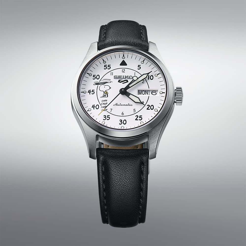 SRPK27K1 Reloj Seiko 5 Snoopy Parachute de hombre correa de cuero - Image 4