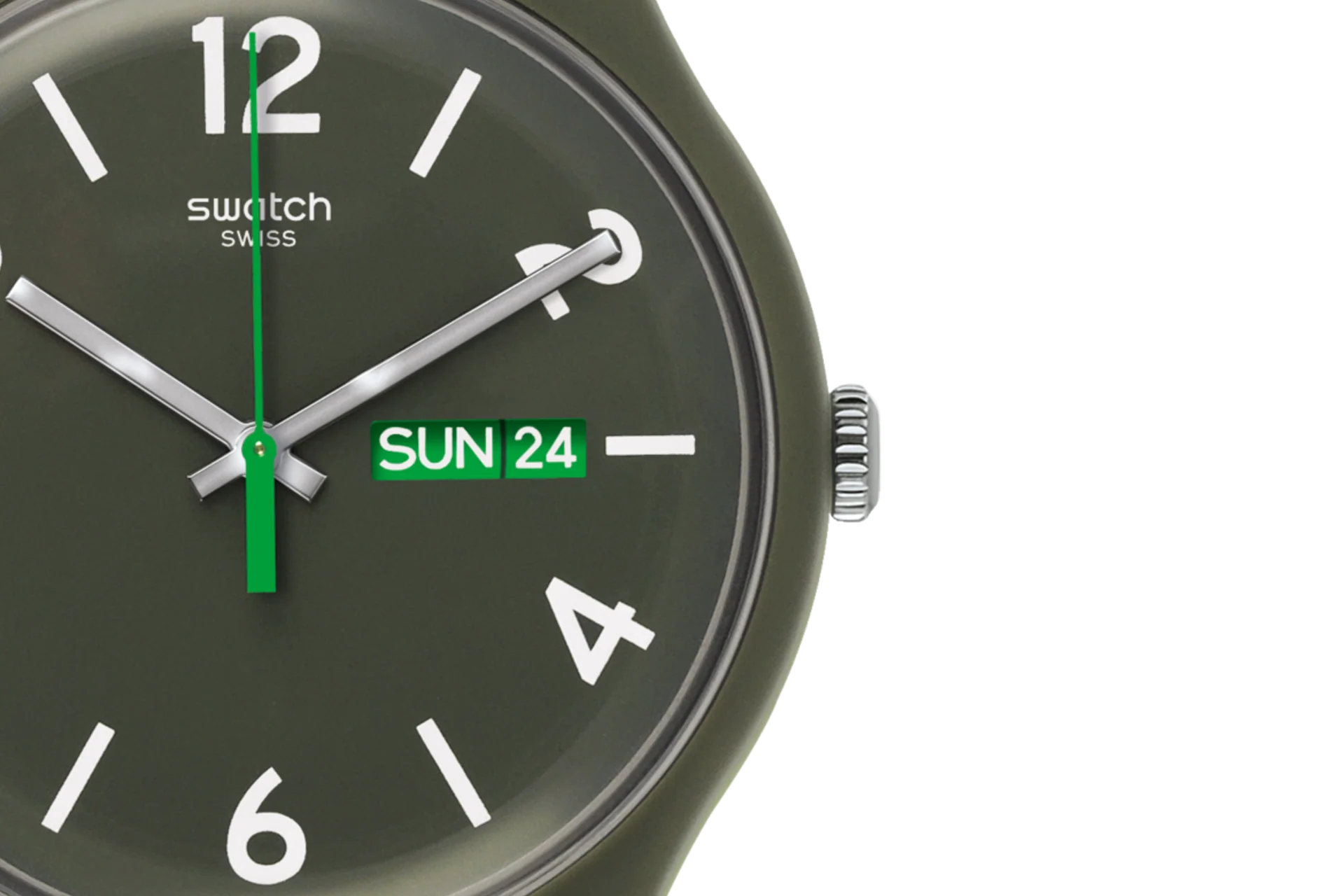 SUOG706 Swatch Backup Green unisex pulsera de caucho - Image 3