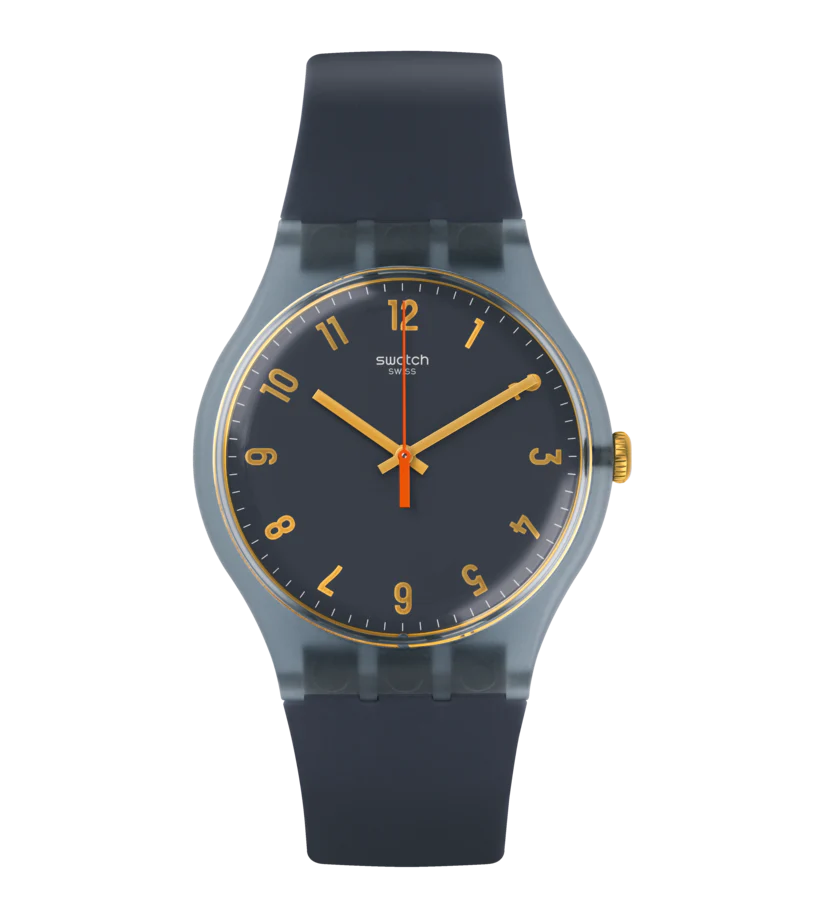 SUOM105 Reloj Swatch Nuit Bleue de hombre pulsera de silicona