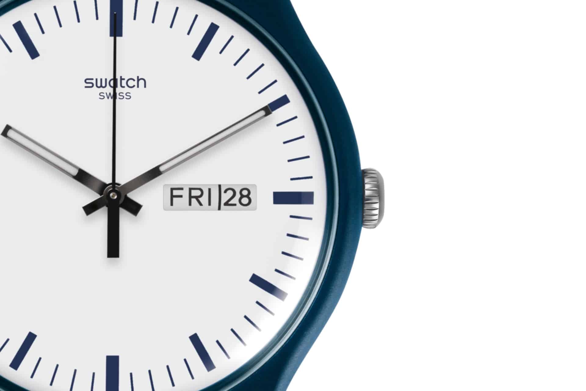 SUON709 Swatch Bellablu Reloj Unisex Banda de Caucho - Image 5