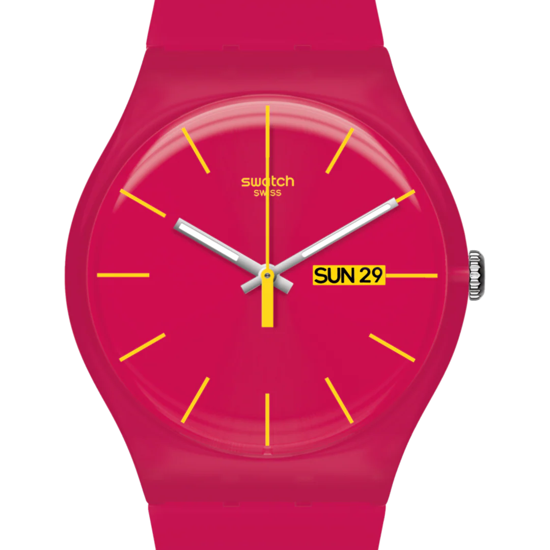 SUOR704 Reloj Swatch Rubine Rebel de dama pulsera de caucho - Image 5