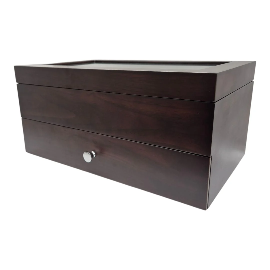 TC-005 Almacenamiento de relojes caja de madera color negro 10 compartimientos - Image 5