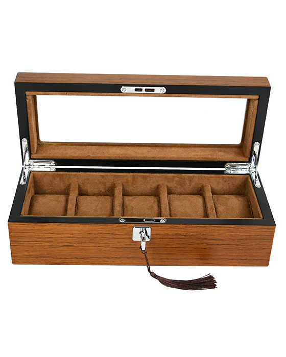 TC-015 Caja de relojes Tancy de 5 espacios de madera