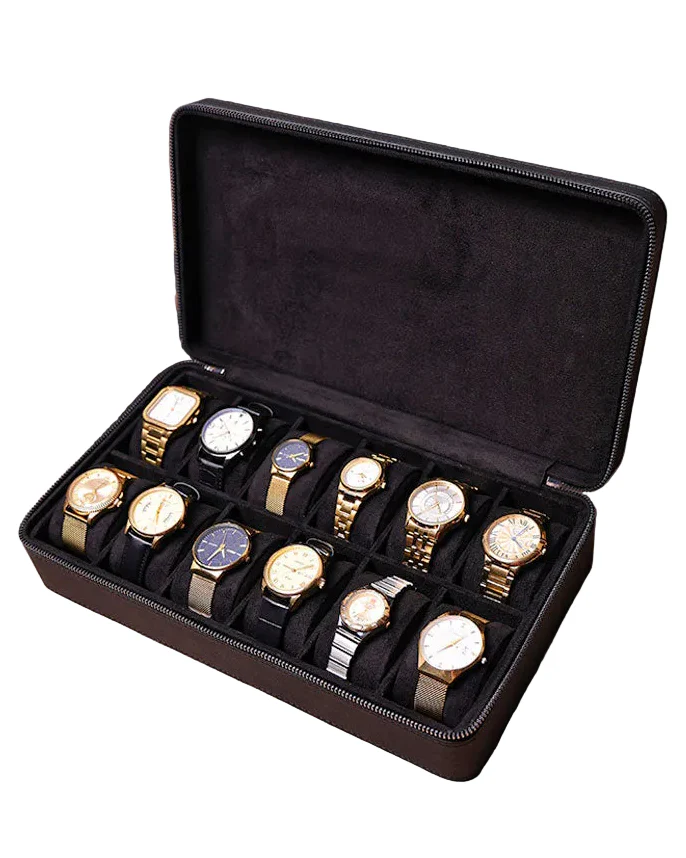 TC-025 Caja Tancy para relojes acolchada de piel 12 espacios