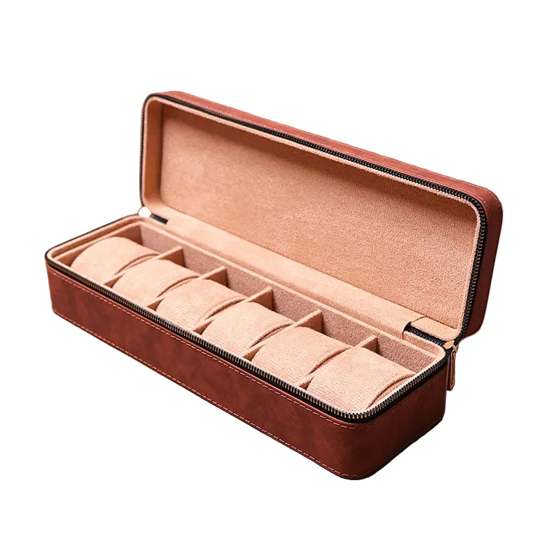 TC-026 Caja Organizadora de relojes de piel con zipper - Image 2