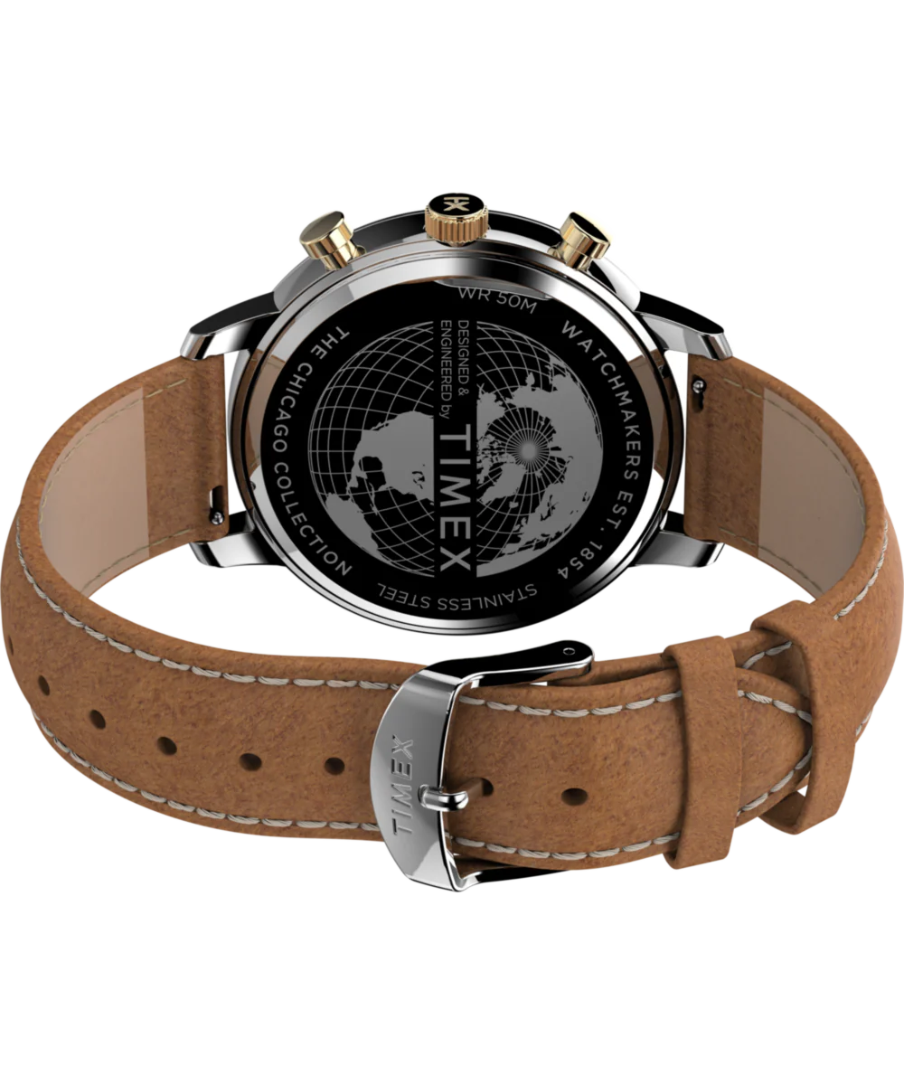 TW2U39000 Reloj Timex Chicago Cronógrafo de hombre correa de piel - Image 3
