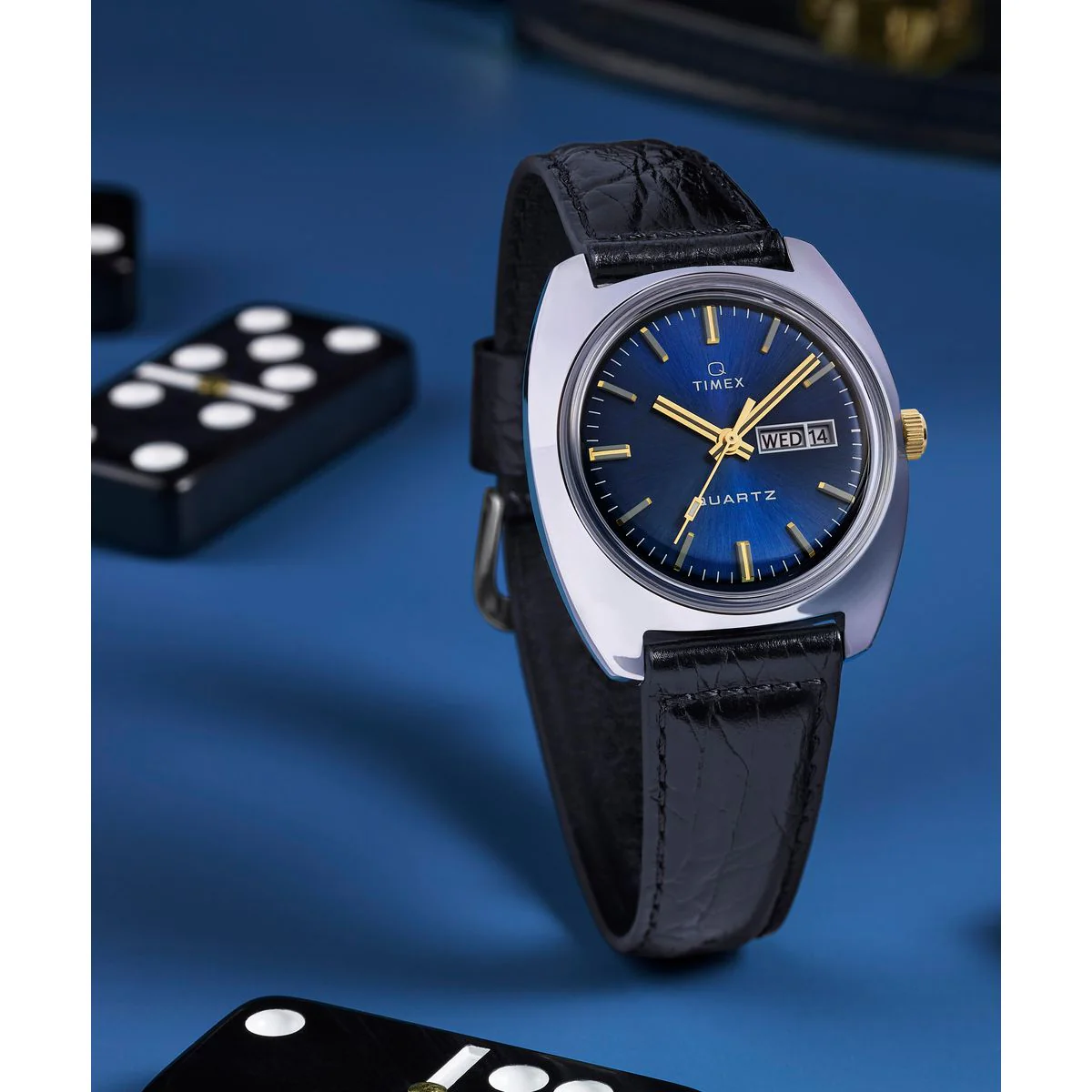 TW2W44800 Reloj Timex Q Day/Date de hombre correa de cuero - Image 6