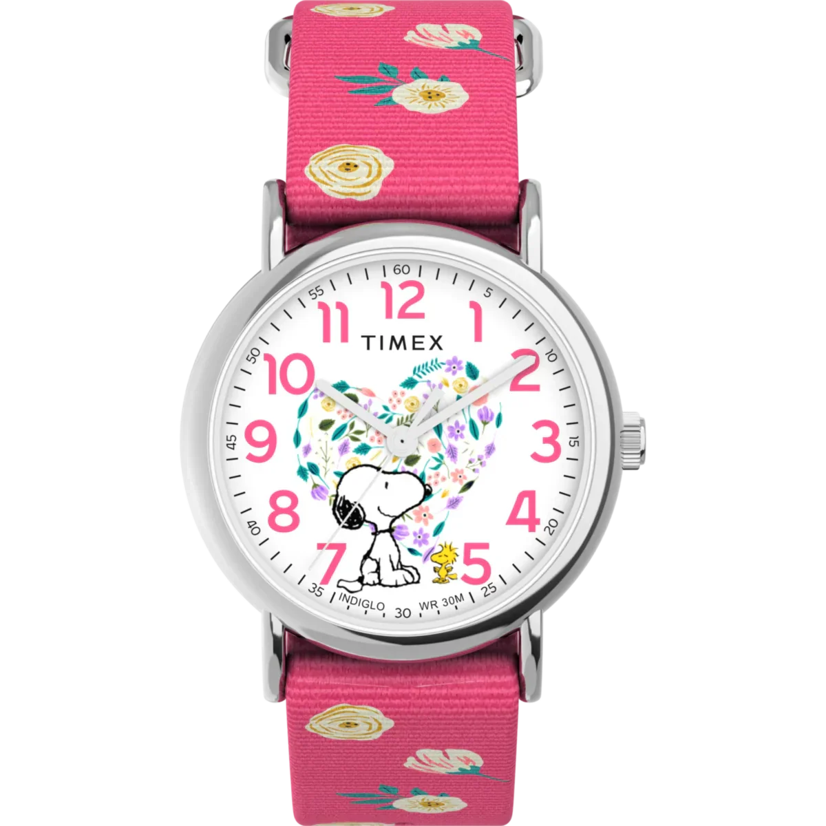 TW2W83100 Reloj Timex x Peaunuts Snoopy de dama pulsera de tela 38 mm