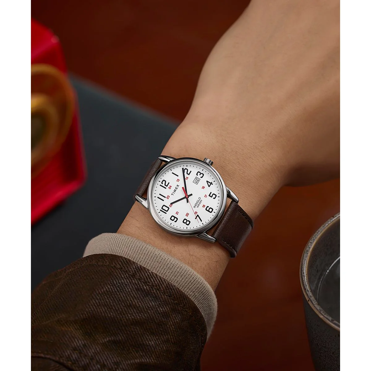 TW2Y12600 Reloj Timex Easy Reader de hombre correa de cuero - Image 6