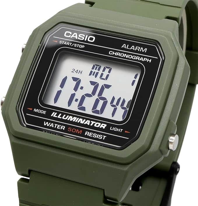 W-217H-3AV Reloj Casio Digital Vintage Clásico Illuminator para Caballero con Banda de Goma - Image 2