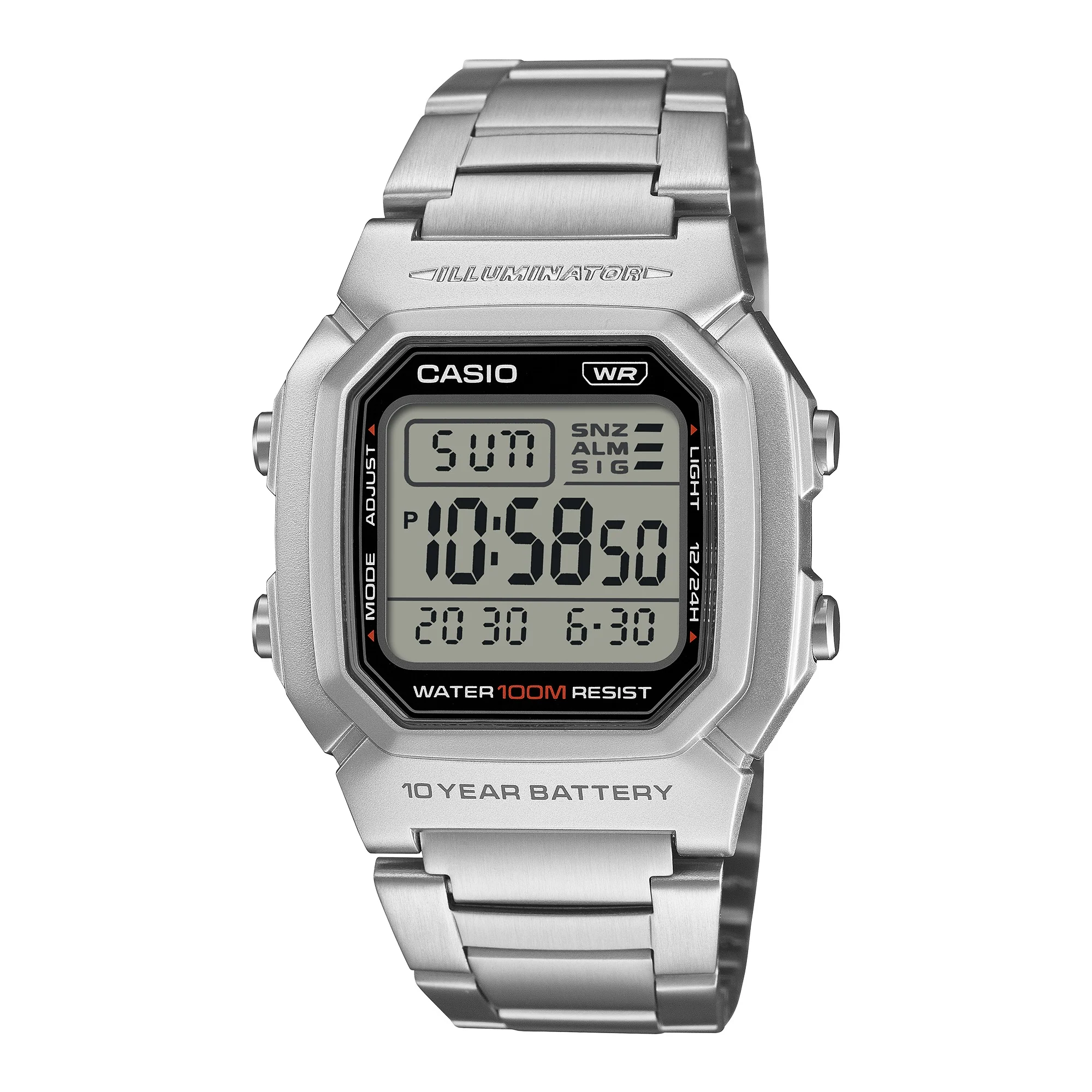 W-800HD-1AV Reloj Casio de hombre correa de metal batería de 10 años