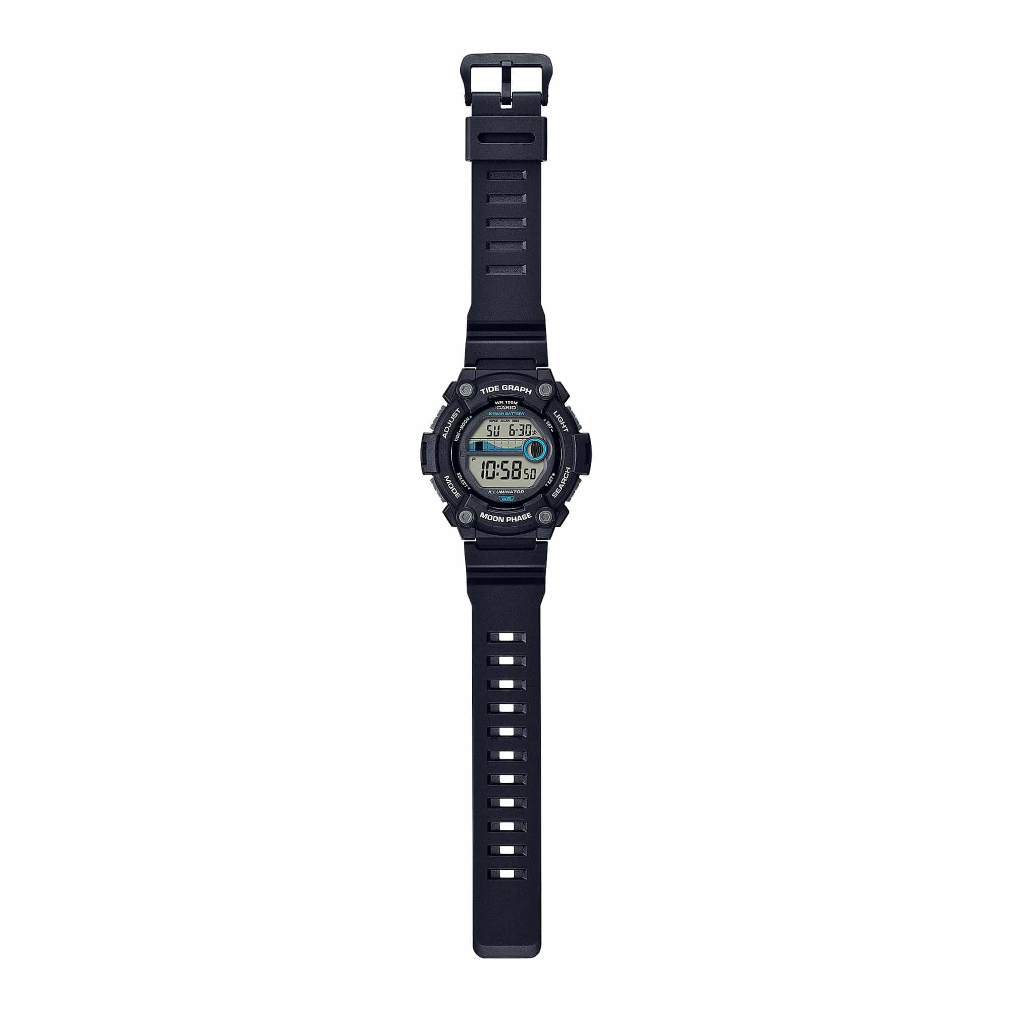 WS-1300H-1AV Reloj Casio para Hombre, Gráfica de Marea, 10 Años de Batería - Image 4