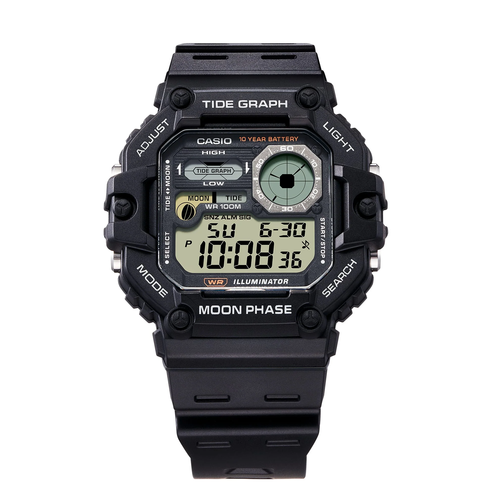 WS-1700H-1AV Casio Gráfica de marea, Illuminator, 10 años de batería, Fase Lunar Reloj para Hombre - Image 3