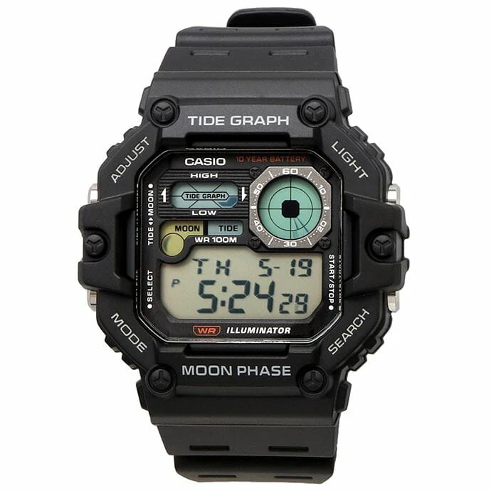 WS-1700H-1AV Casio Gráfica de marea, Illuminator, 10 años de batería, Fase Lunar Reloj para Hombre - Image 5