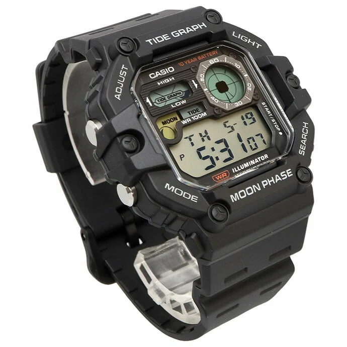 WS-1700H-1AV Casio Gráfica de marea, Illuminator, 10 años de batería, Fase Lunar Reloj para Hombre - Image 7