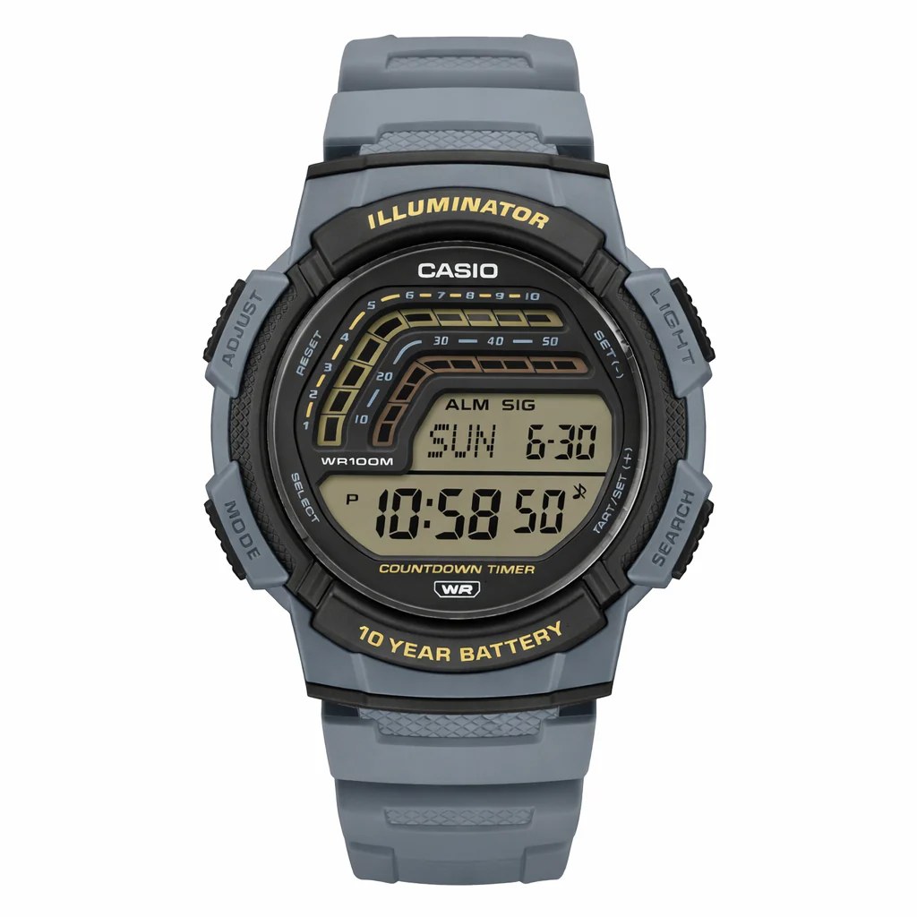 WS-1800-2AV Reloj Casio de hombre digital banda de caucho - Image 3