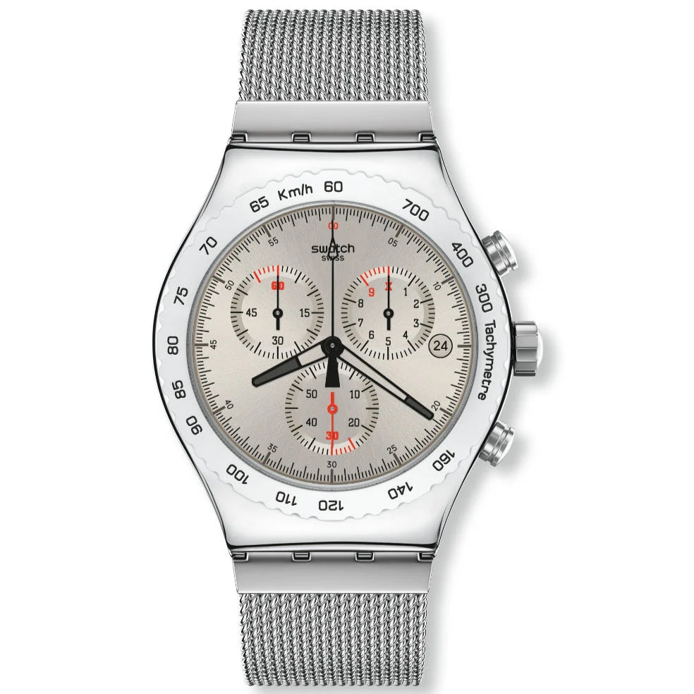YVS405GB Reloj Swatch Silverish de hombre banda mesh