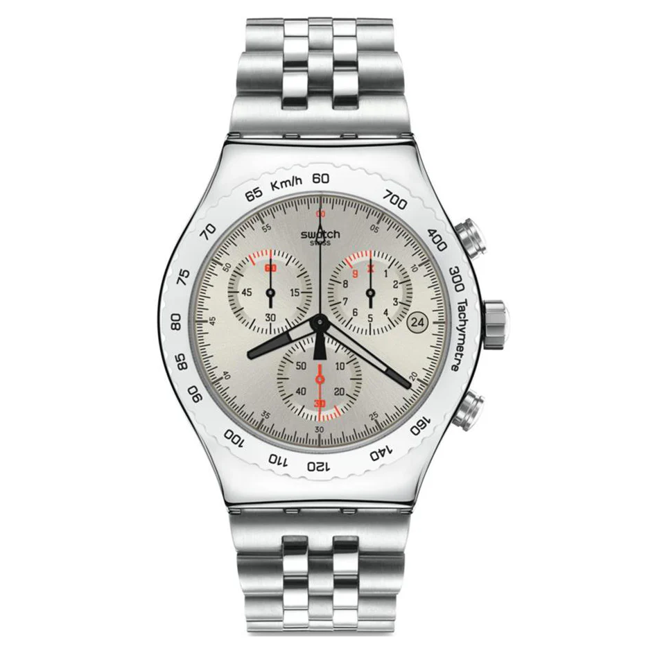 YVS405GD Swatch Silverish de hombre correa de acero inoxidable