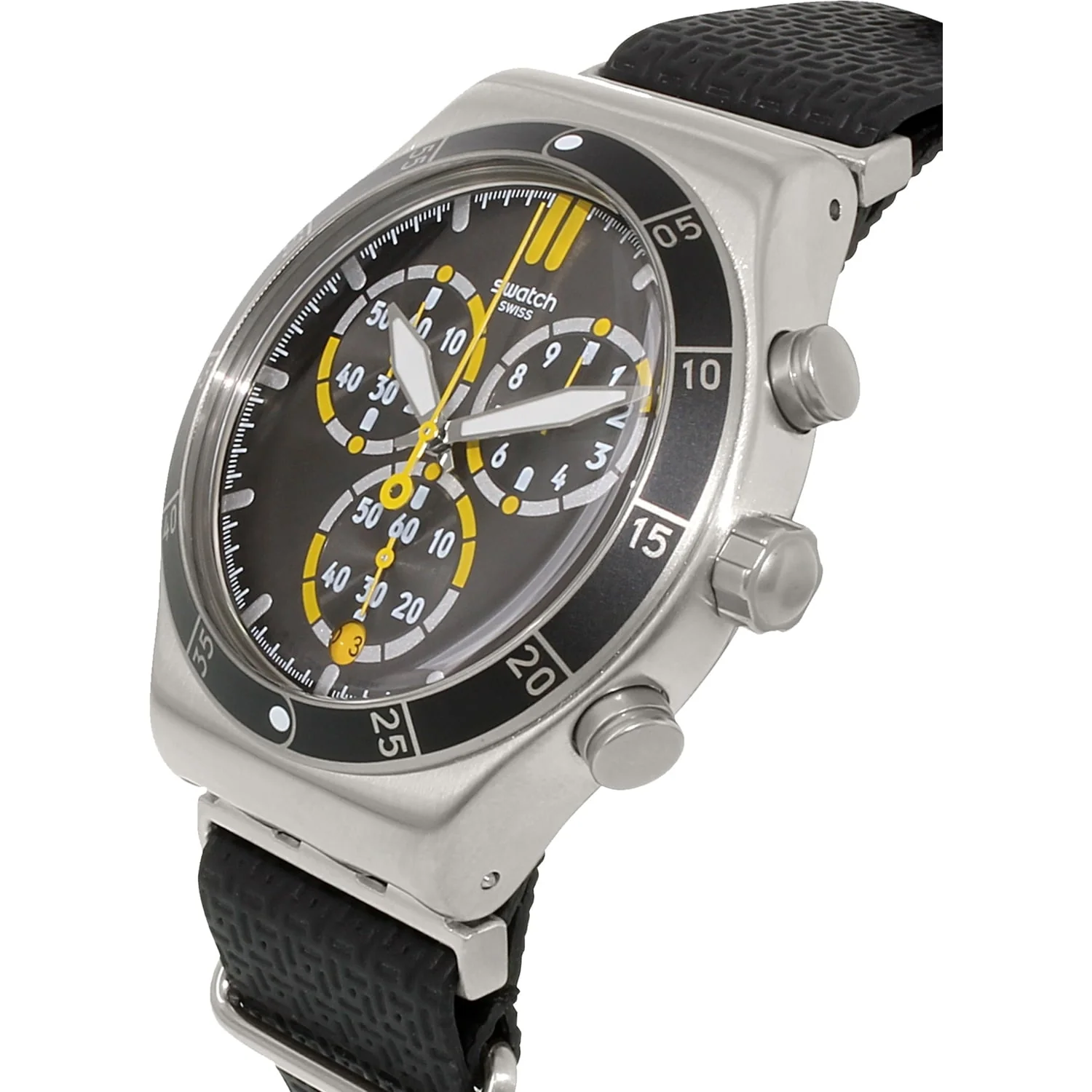 YVS422 Reloj Swatch Orange Teeth de hombre correa de tela - Image 3