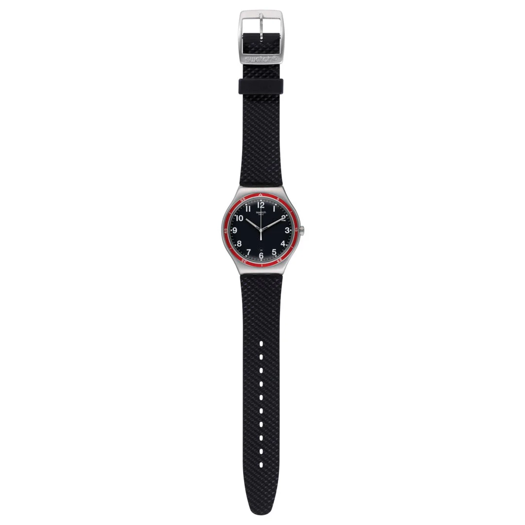 YWS417 Reloj Swatch Red Wheel de hombre correa de resina - Image 2