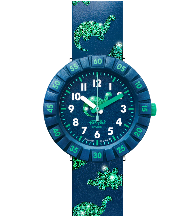 ZFCSP117 Swatch Flik Flak infantil Dinosaurios análogo